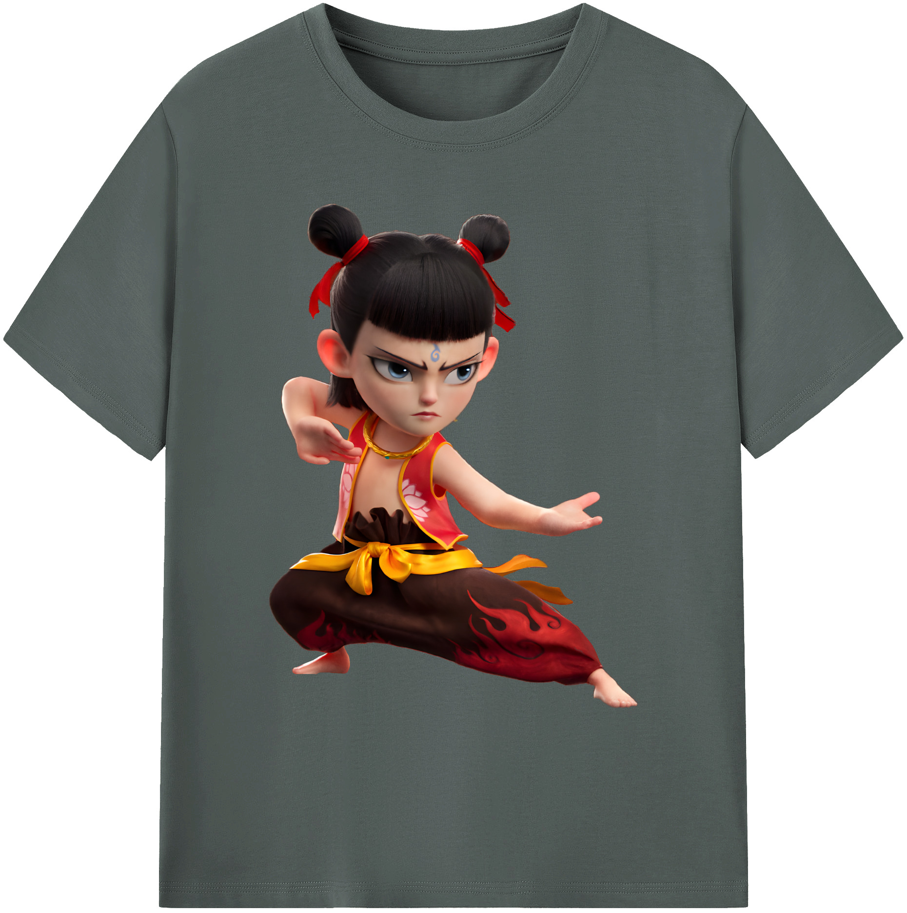 （画像用） Ne Zha 2 ナタ 魔童の大暴れ 綿100％ メンズ半袖Tシャツ｜肌触りやわらか＆通気性